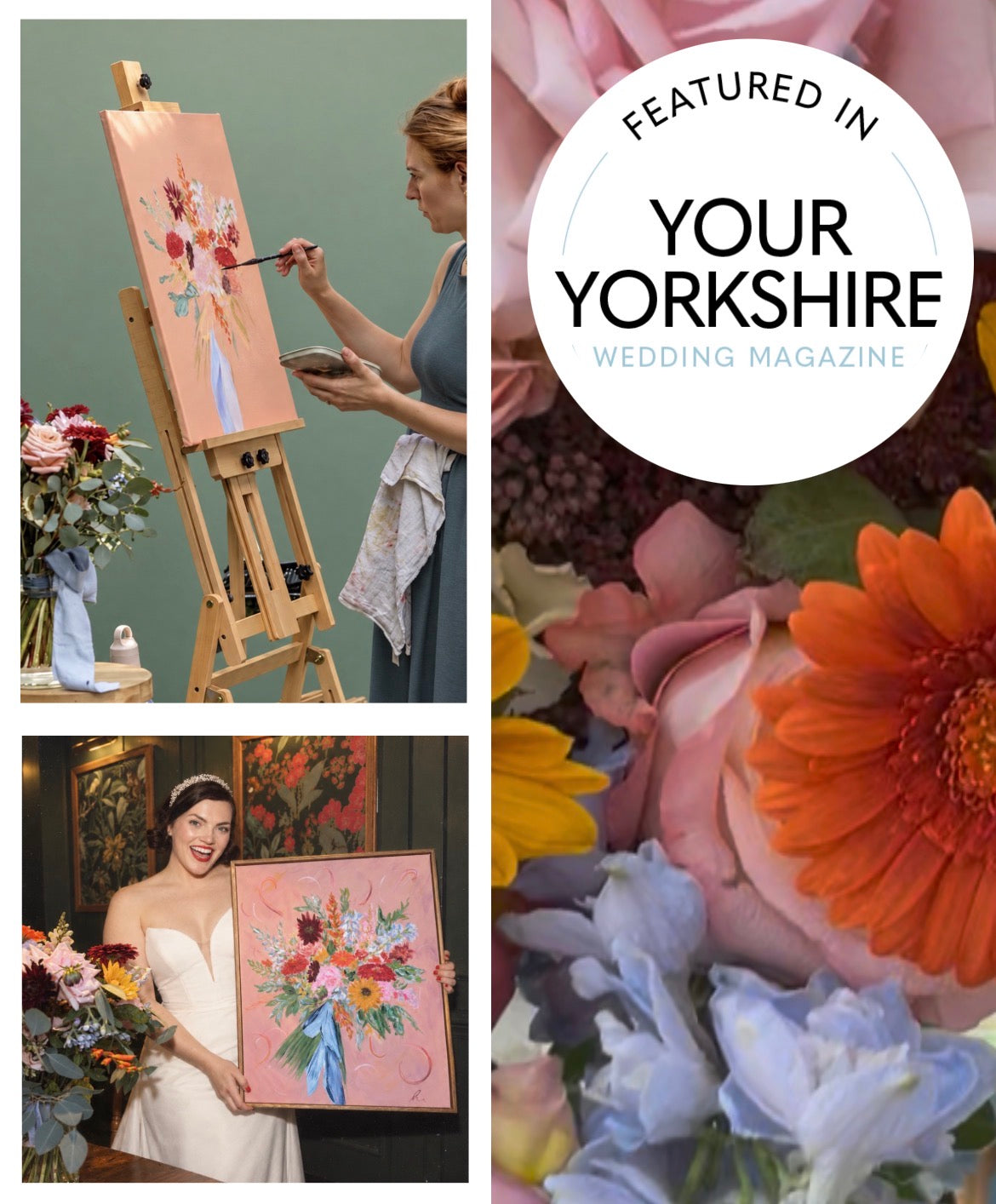 Live wedding bouquet painting