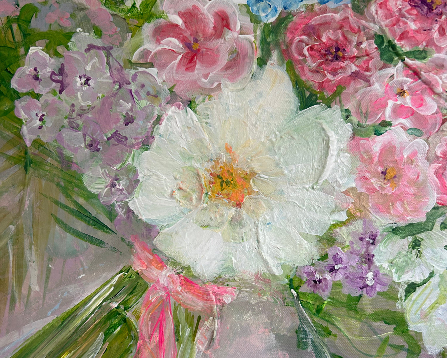 Live wedding bouquet painting