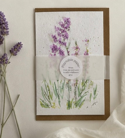 Plantable Hand Painted Wildflower Greetings Card
