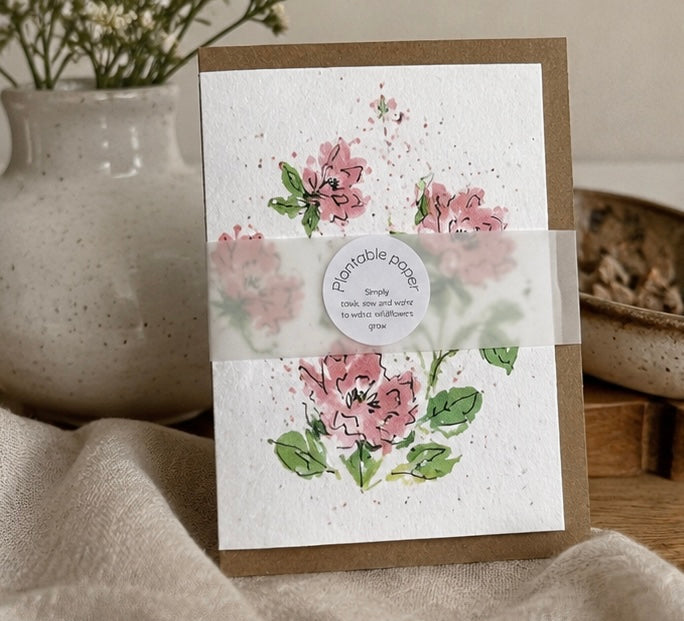 Plantable Hand Painted Wildflower Greetings Card