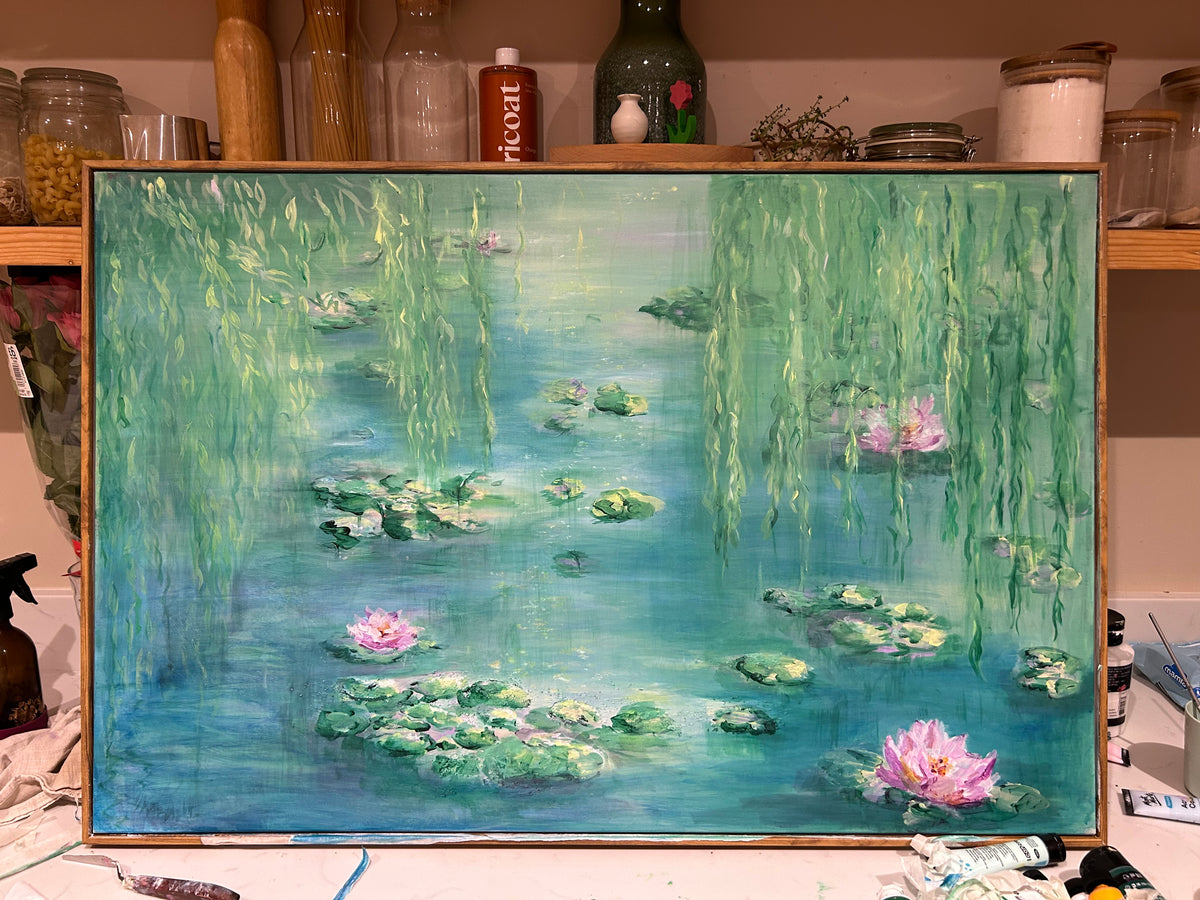 Avril 14th altdelay - Original Water Lily Pond Painting