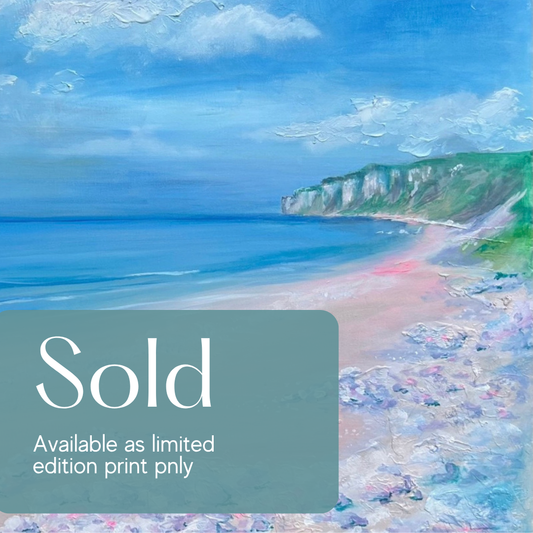 Flamborough from Filey, original coastal painting (sold, available as prints)