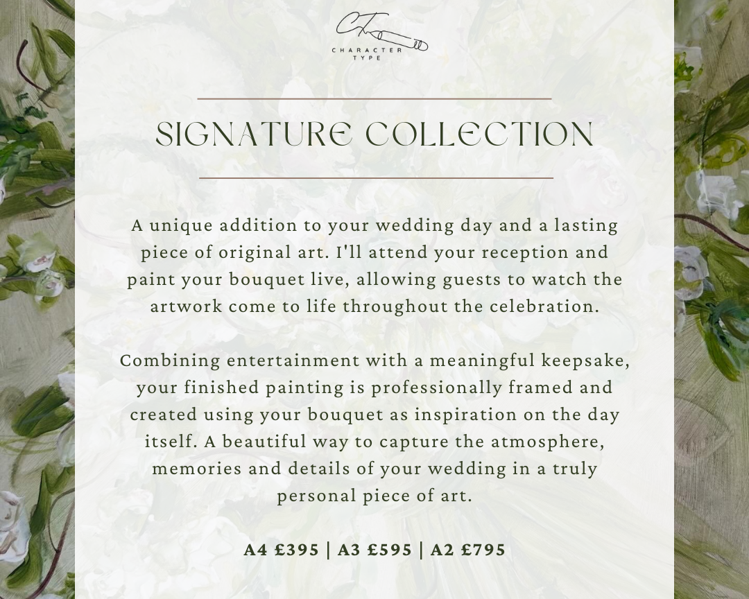 Live wedding bouquet painting