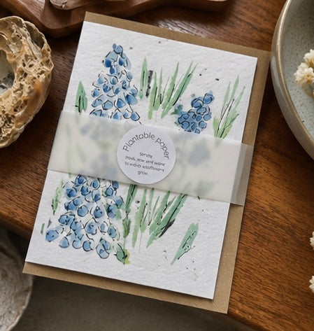 Plantable Hand Painted Wildflower Greetings Card