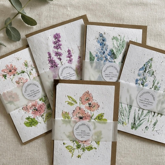Plantable Hand Painted Wildflower Greetings Card