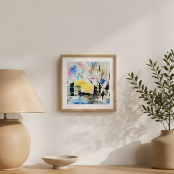 Leeds After the Rain | Abstract Leeds Skyline Print | Contemporary Yorkshire Wall Art