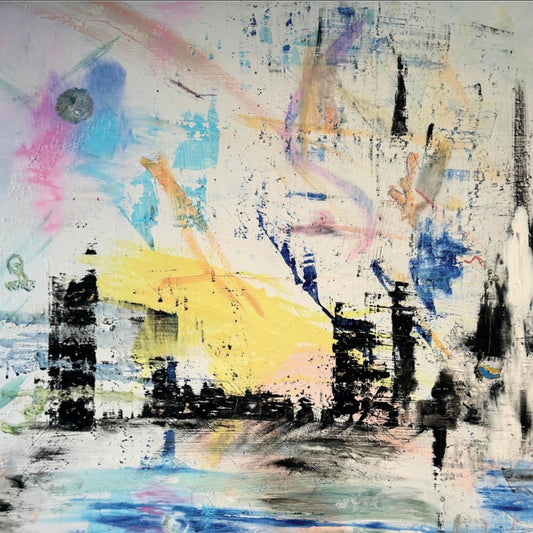 Leeds After the Rain | Abstract Leeds Skyline Print | Contemporary Yorkshire Wall Art