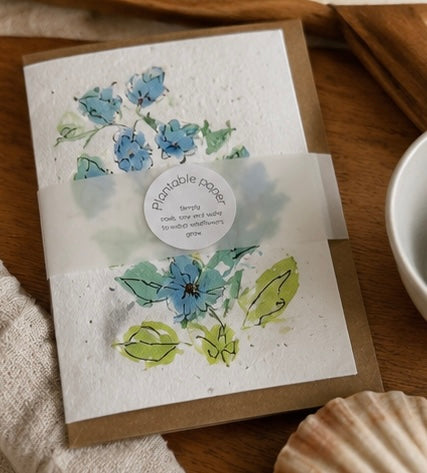 Plantable Hand Painted Wildflower Greetings Card